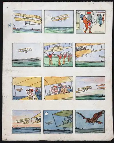 (Travelling by plane) - Comic book illustration bande dessinée