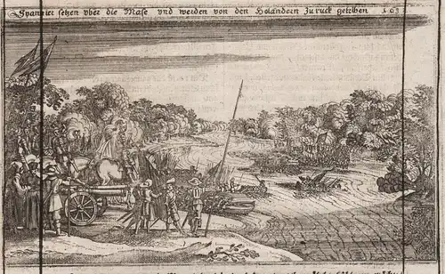 Spannier setzen uber die Mase und werden von den Holändern zuruck getriben - Maas Maastricht battle Holland Ne