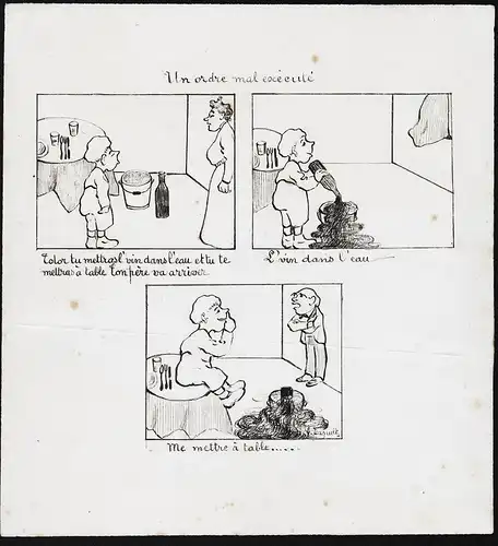Une ordre mal executé - Wein wine child Kind humoristic comic bande dessinée