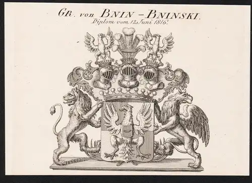 Gr. von Bnin Bninski -  Wappen coat of arms