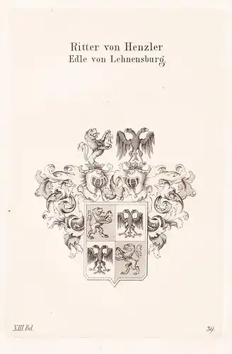 Ritter Henzler, Edle von Lehnensburg - Wappen coat of arms