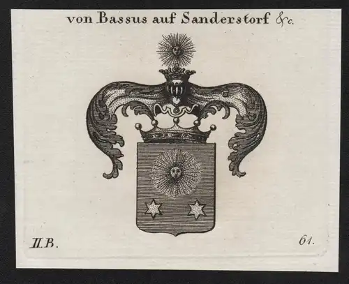 Von Bassus auf Sanderstorf - Wappen coat of arms
