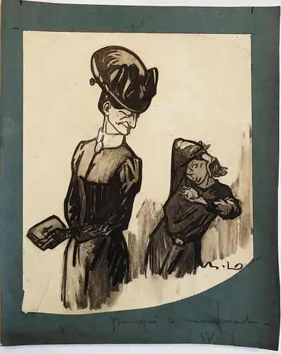 Eight original drawings for Poil de carotte by Jules Renard