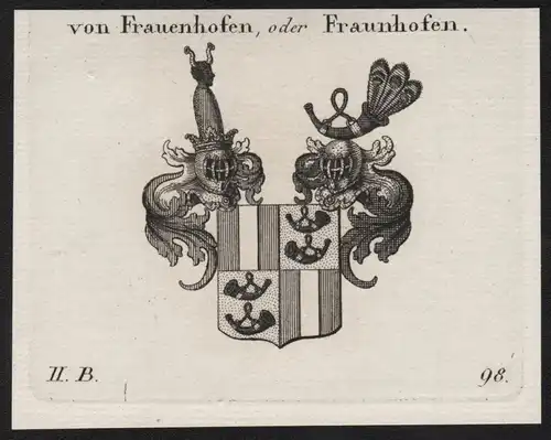 Von Frauenhofen,oder Fraunhofen - Wappen coat of arms