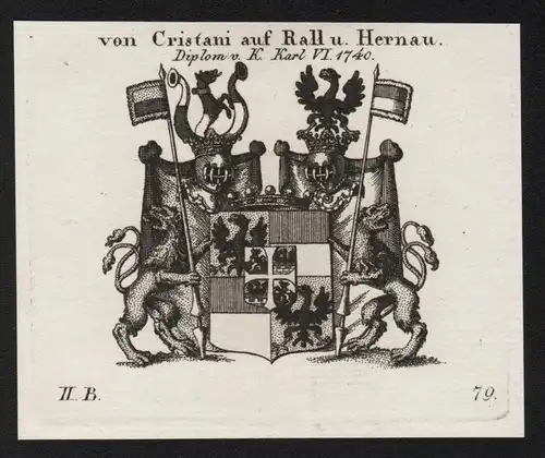 Von Cristani auf Rall u. Hernau - Wappen coat of arms