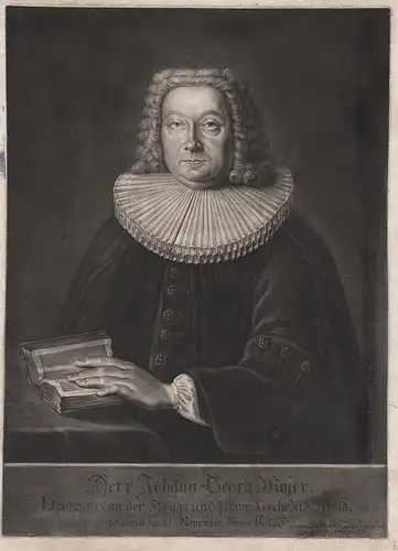 Herr Johann Georg Majer - Johann Georg Majer (1693-1760) Nürnberg Pfarrer St. Sebald Diakon Portrait