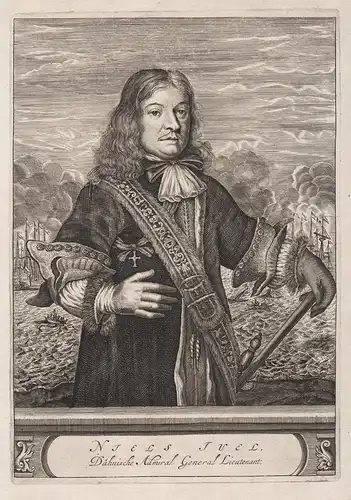Niels Juel.' - Niels Juel (1629-1697) Danish naval hero General Admiral Norway Denmark Portrait