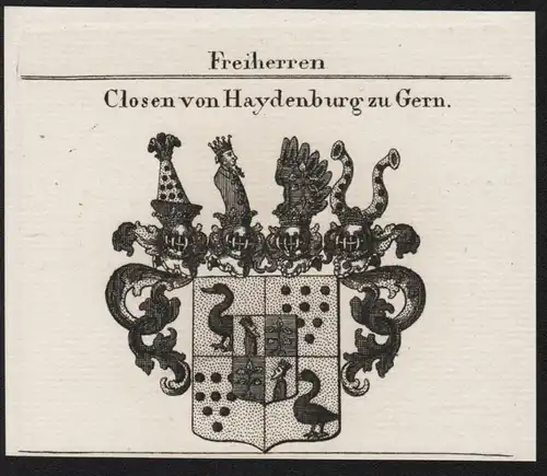 Freiherren Closen von Haydenburg zu Gern - Wappen coat of arms