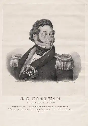 J. C. Koopman. - Jan Coenraad Koopman (1790-1855) marine officer naval Amsterdam Portrait
