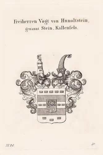 Freiherren Vogt von Hunoltstein genannt Stein Kallenfels - Wappen coat of arms