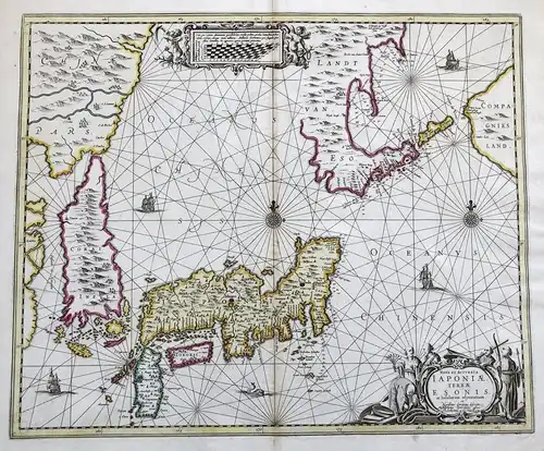 Nova et Accurata Japoniae Terrae Esonis - Japan Japon Korea Coree Asia Asien Karte map