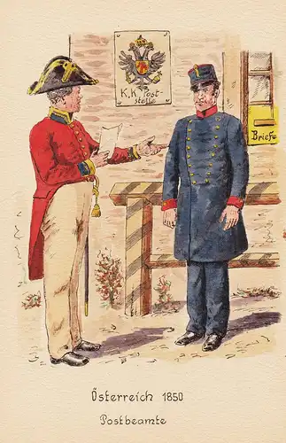 Österreich 1850 Postbeamte - Post poste  Uniform Postuniform
