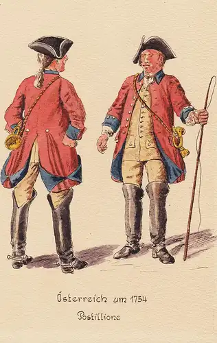 Österreich um 1754 Postillione - Post poste  Uniform Postuniform