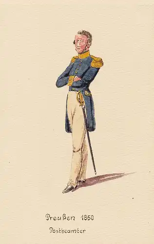 Preußen 1850 Postbeamter - Post poste  Uniform Postuniform