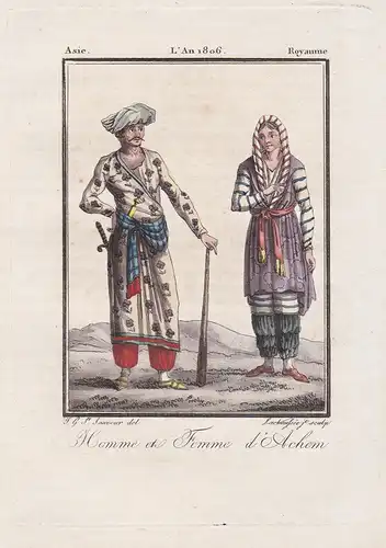 Homme et femme d'Achem - Aceh Sumatra Tracht Trachten costume