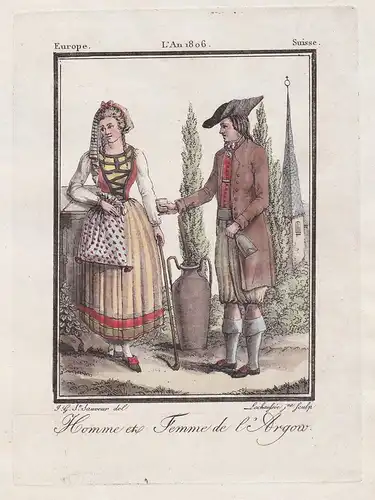 Homme et Femme de l'Argow - Aargau Schweiz Suisse Switzerland Tracht Trachten costume
