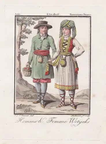 Homme et Femme Wotyaks - Udmurt people Russia Udmurtia Tracht Trachten costume