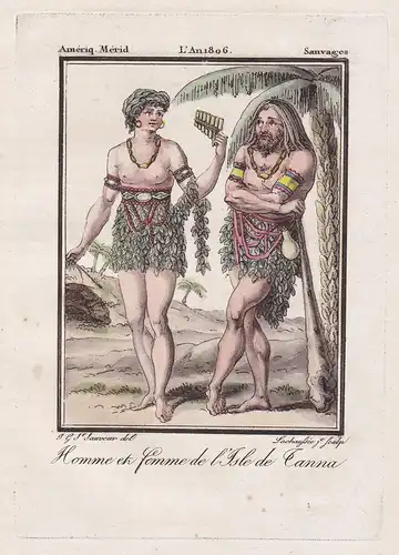 Homme & Femme de l'Isle de Tanna - Tanna Island Pacific Ocean Tracht Trachten costume