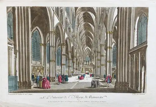L'Interieur de l'Abaye de Westminster - London Westminster Abbey vue d'optique optical view Guckkastenblatt