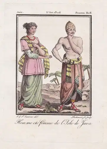 Homme et femme de l'Isle de Java - Java island Tracht Trachten costume