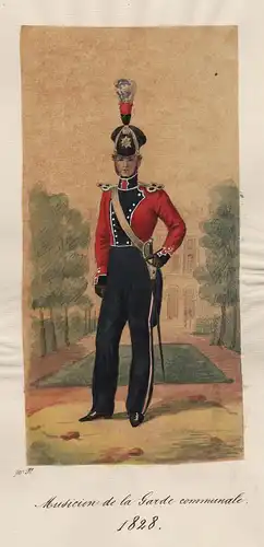 Musicien de la Garde communale 1828  / Costumes Militaires Belges  - Belgique Belgium Belgien soldiers Soldat