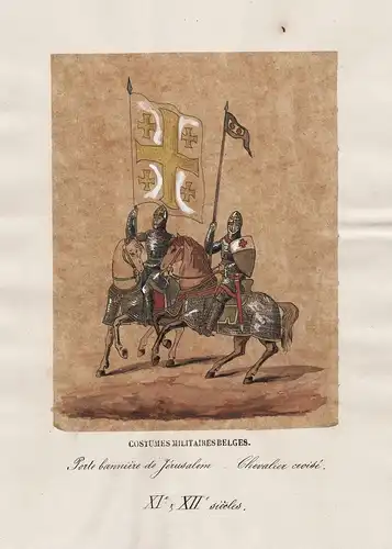 Porte banniere de Jerusalem Chevalier croise  / Costumes Militaires Belges  - Belgique Belgium Belgien soldier
