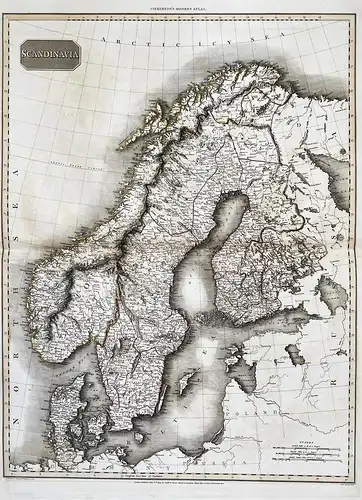 Scandinavia - Skandinavien Norway Sweden Finland Norwegen Schweden Karte map