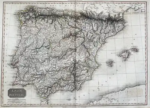Spain and Portugal - Espana Spanien Espagne Karte map carta
