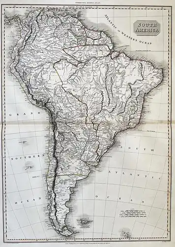 South America - continent Kontinent Südamerika Karte map
