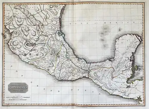 Spanish Dominions in North America. Middle Part. - Mexico Guatemala Central America Karte map