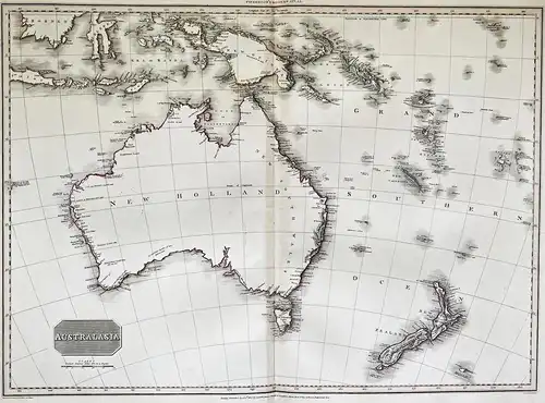 Australasia - Australia Australien Australie New Guinea New Zealand Karte map