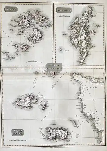 Remote British Isles - British Isles islands Shetland Scilly Jersey Guernsey Karte map