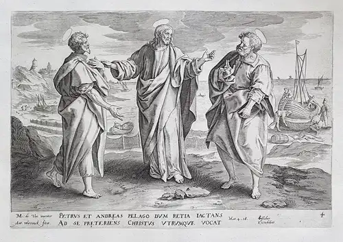 Petrus et Andreas Pelago dum Retia Iactans... - Jesus calling Peter and Andrew / Bibel Bible