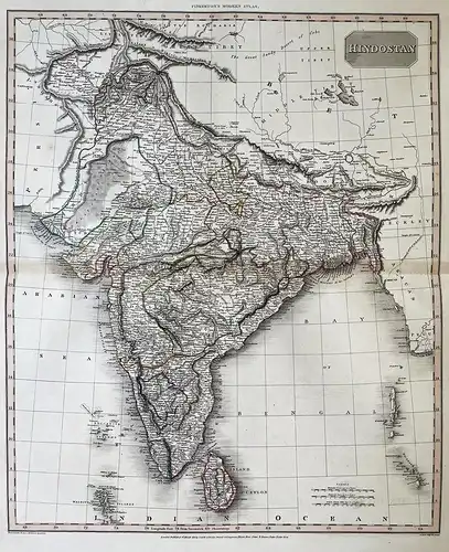 Hindostan - India Sri Lanka Indien Karte map