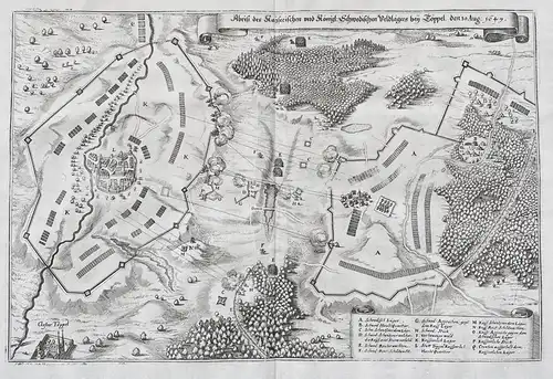 Abriß des Kayserischen und Königl: Schwedischen Veldlägers bey Töppel, den 30 Aug: 1647 - Tepla b. Cheb Czech