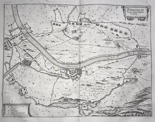 Belägerung des Vesten Schloß und Passes Gennep - Gennep Maas Nederland Netherlands Niederlande siege Belagerun