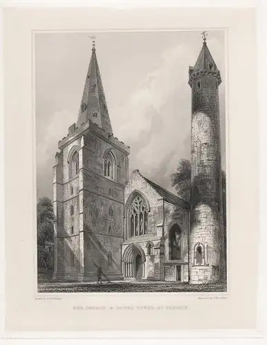 The Church and Round Tower at Brechin - Brechin Cathedral Scotland Schottland Ansicht view