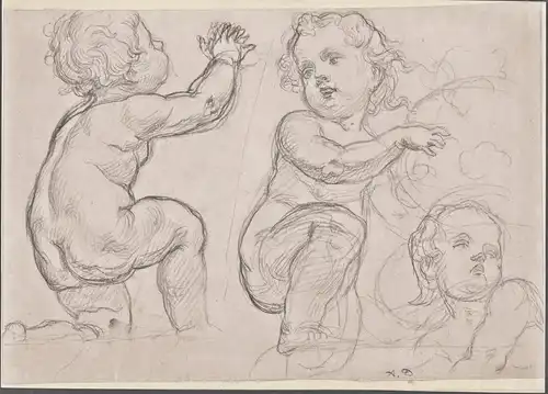 (Drei Amoren) - Amours Amor putti cherubs children enfants cherubins children Kinder dessin