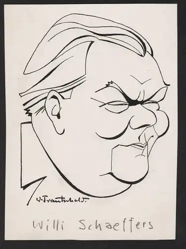 Willi Schaeffers - Willi Schaeffers (1884-1962) Film cinema Schauspieler actor Kabarettist Portrait Karikatur