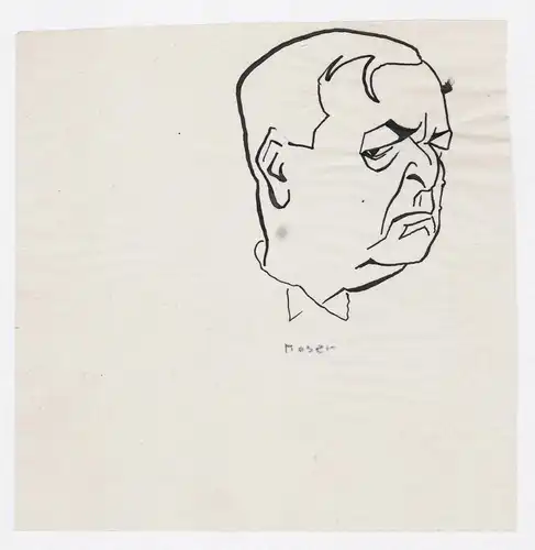 Moser - Hans Moser (1880-1964) Film cinema Schauspieler actor Portrait caricature Karikatur