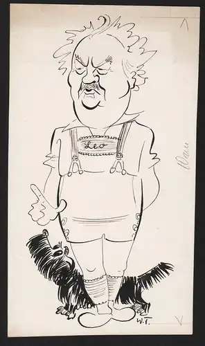 Leo - Leo Slezak (1873-1946) Opernsänger Opera singer Portrait caricature Karikatur