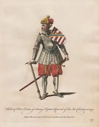 Habit of Albert Duke of Saxony, Captain General of The Low Countries, in 1489 - Renaissance Albert III Herzog