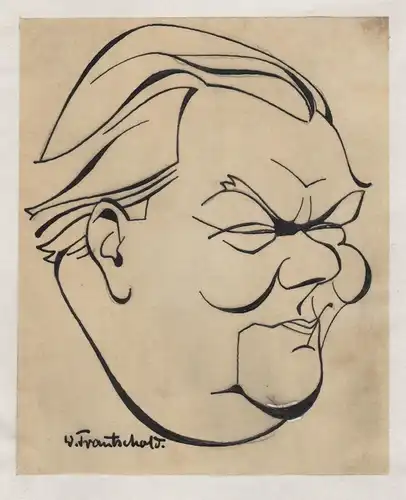 Willi Schaeffers - Willi Schaeffers (1884-1962) Film cinema Schauspieler actor Kabarettist Portrait Karikatur