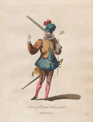 Habit of a Dutch soldier, in 1588 - Renaissance Soldat Holland Netherlands Trachten costumes costume Tracht