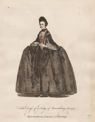 Full Dress of a Lady of Nuremberg, in 1755 - Baroque Barock Nürnberg Frau Dame Deutschland Trachten Tracht cos