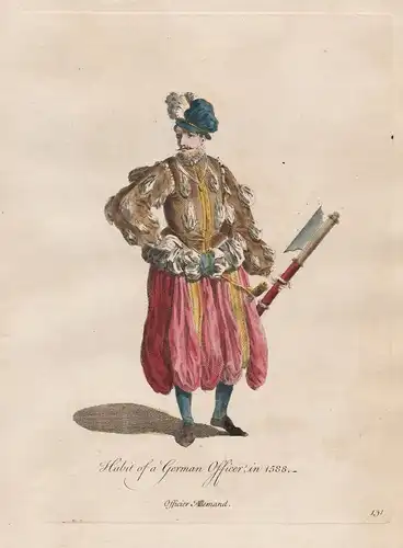 Habit of a German Officer, in 1588 - Renaissance Offizier German Deutschland Trachten costumes costume Tracht