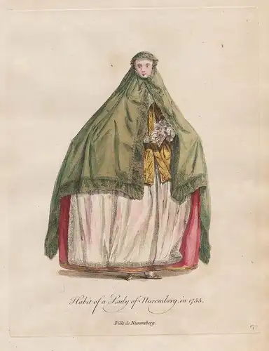 Habit of a Lady of Nuremberg, in 1755 - Baroque Barock Nürnberg Frau Dame German Deutschland Trachten Tracht c