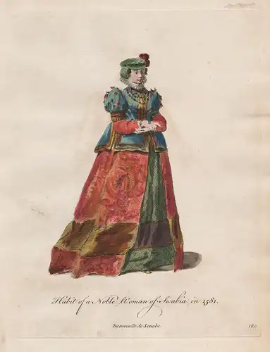 Habit of a Noble Woman of Swabia, in 1588 - Renaissance Schwaben German Frau Deutschland Trachten Tracht costu