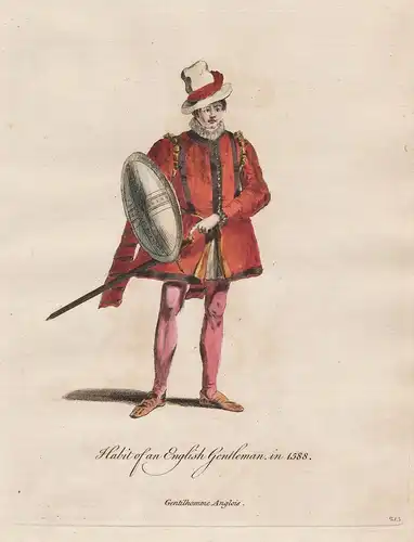 Habit of an English Gentleman, in 1588 - Renaissance Mann Edelmann England Trachten Tracht costumes costume