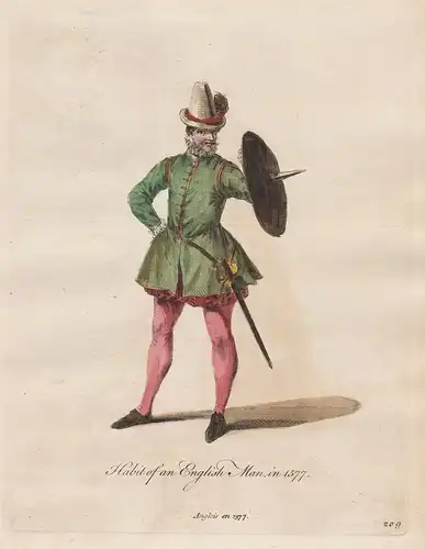 Habit of an English Man, in 1577 - Renaissance Mann England Trachten Tracht costumes costume